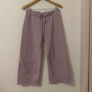 Nili Lotan Cropped Paris Cotton Fleece Pants in Lavender | Size Small